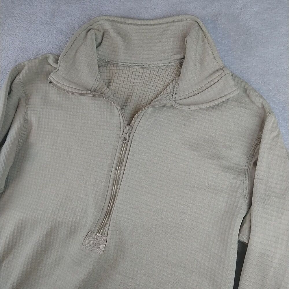 US Military Sweater Mens Small Short 1/4 Zip Pullover Waffle Knit Base Layer